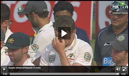 see video of Aussie Cricket Whitewash in India